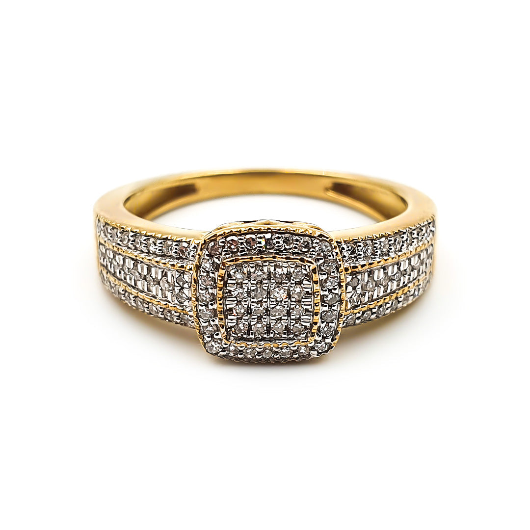 9ct Yellow Gold Ladies Diamond Engagement Ring The Diamond Box