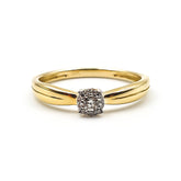 9ct Yellow Gold Ladies Diamond Halo Engagement Ring The_Diamond_box_South_Africa