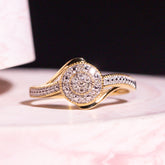 9ct Yellow Gold Ladies Diamond Cluster Engagement Ring The_Diamond_box_South_Africa