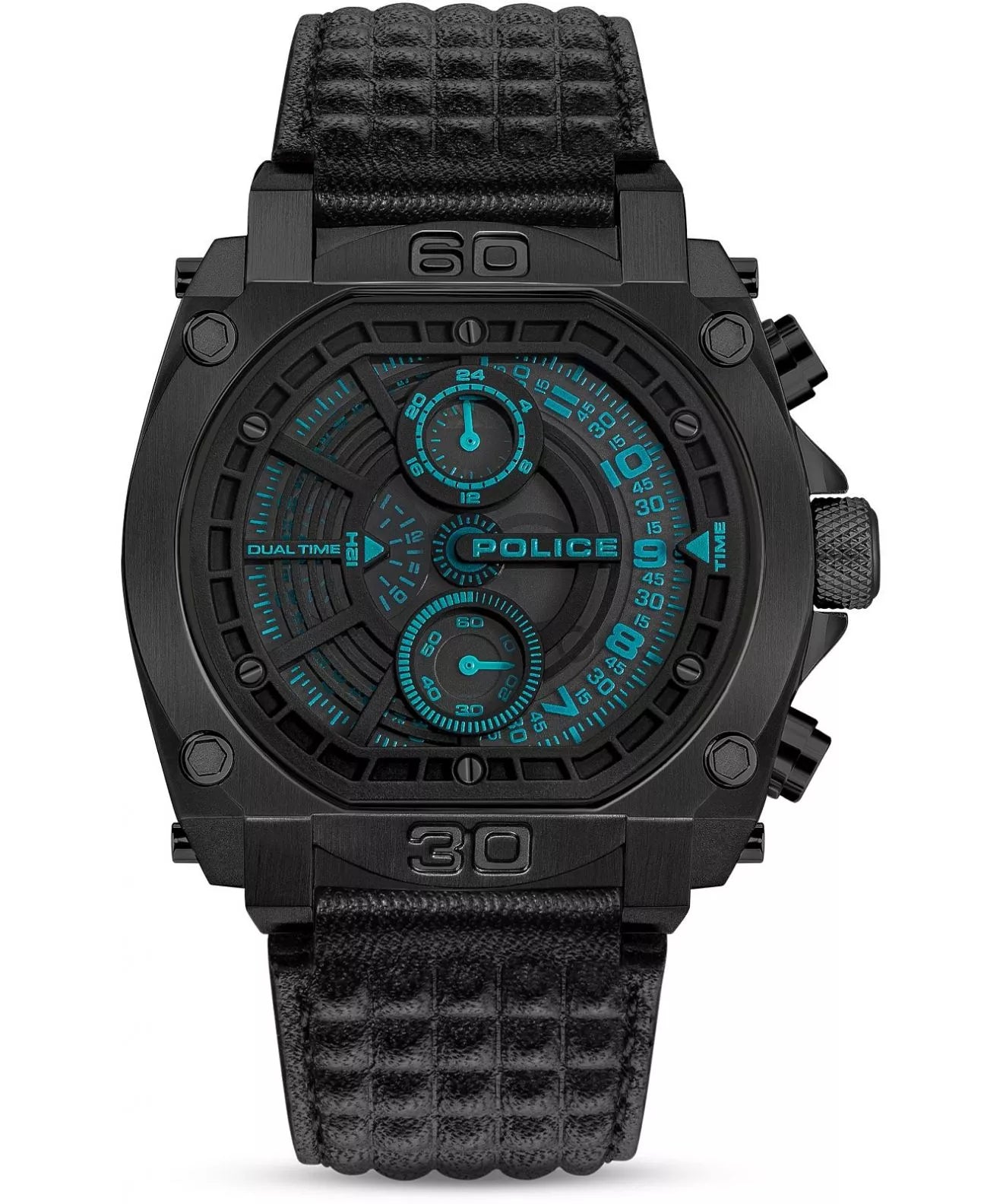 Police Automatic Blue Dial Blue Leather Strap Watch For Men - PEWGF0040001