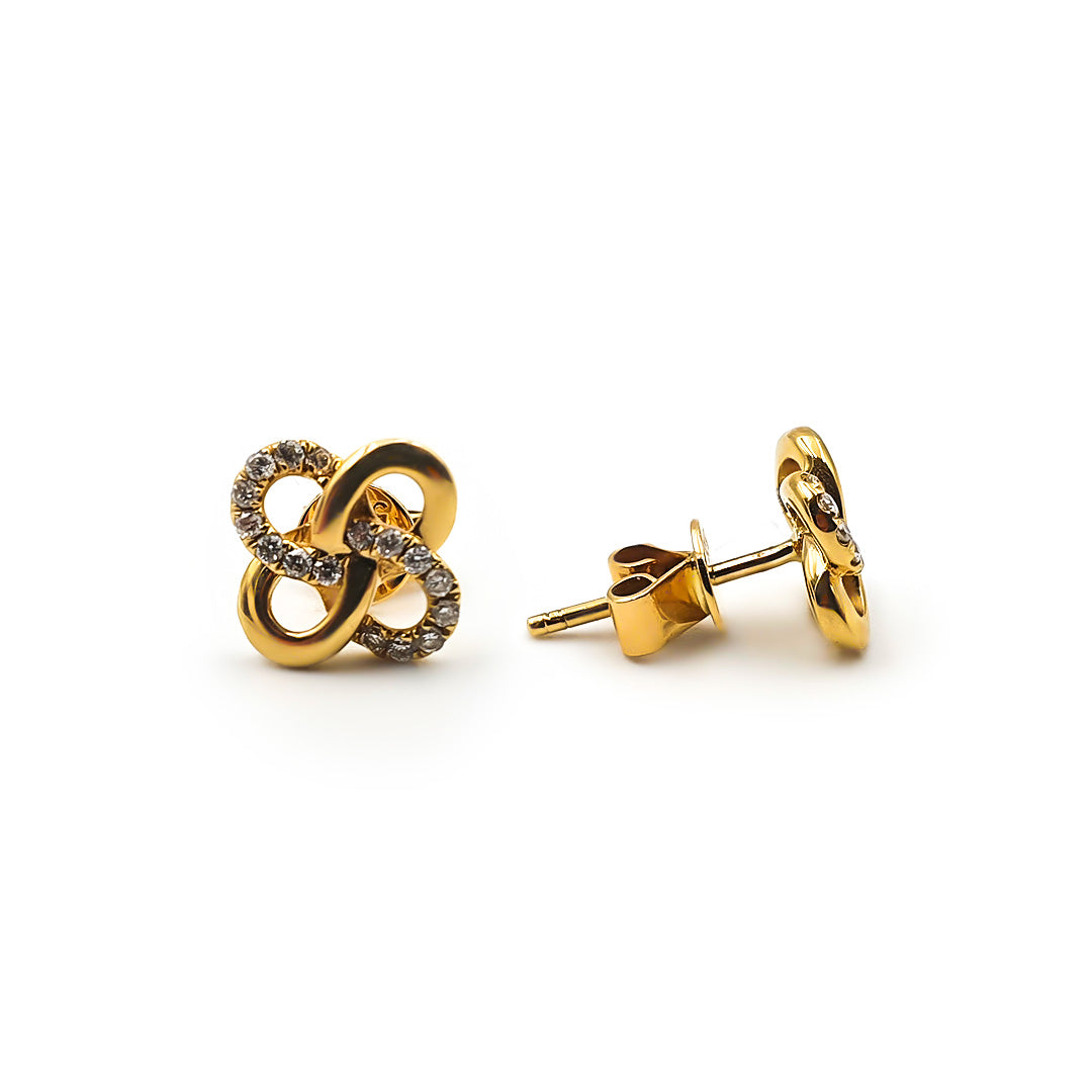 9ct Yellow Gold Ladies Diamond Studs