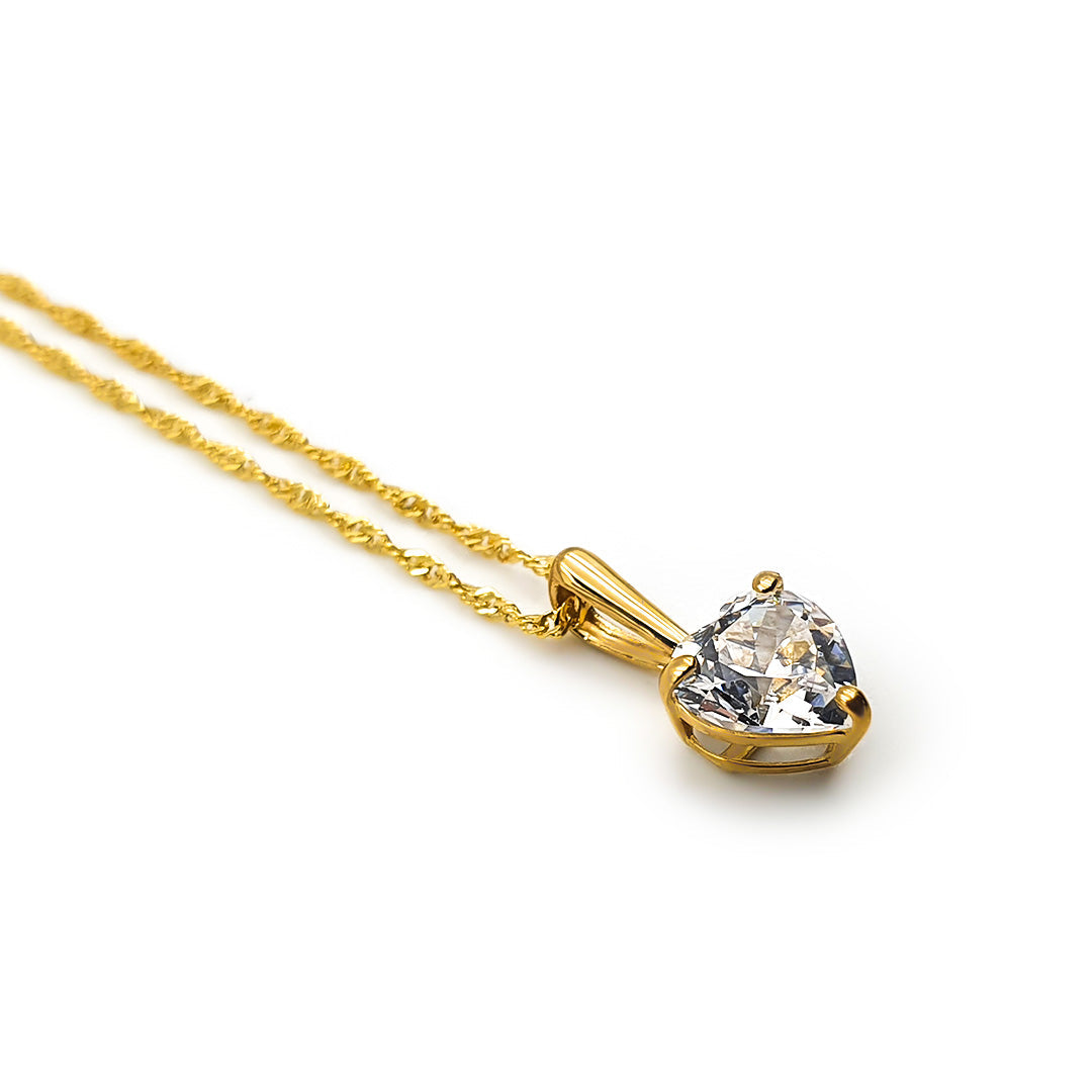 9ct Yellow Gold Ladies Heart Pendant