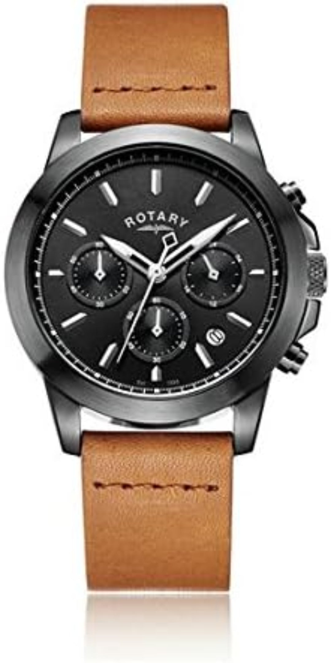 Rotary Men's Brown Leather Strap Chronograph Watch - GS03010/ 04