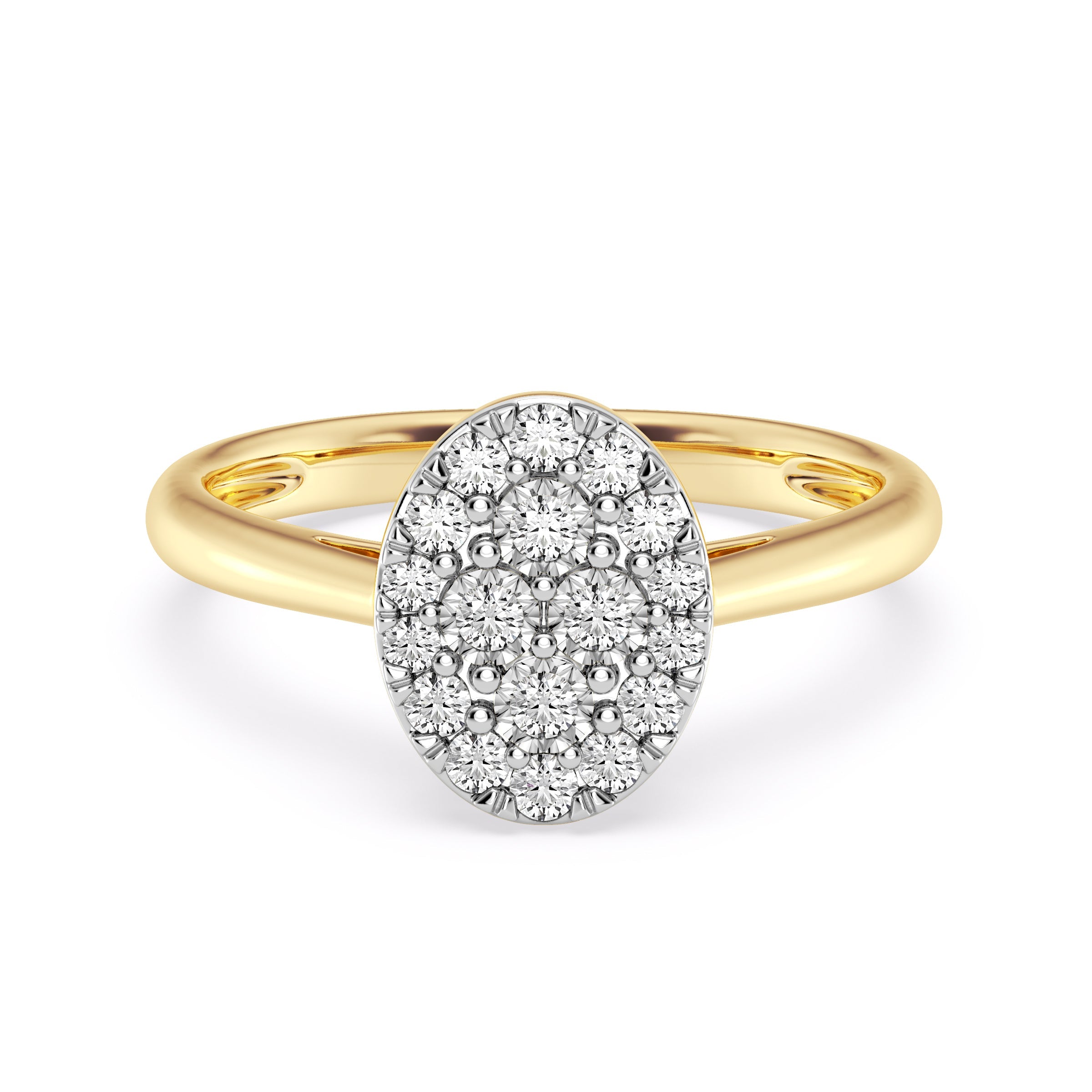 9ct Yellow Gold Ladies Diamond Cluster Engagement Ring - 615JWR - YG The_Diamond_box_South_Africa