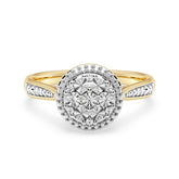 9ct Yellow Gold Ladies Diamond Cluster Engagement Ring - 618JWR - YG The_Diamond_box_South_Africa