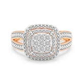 9ct Rose Gold Ladies Diamond Cluster Engagement Ring - 591JWR - RG The_Diamond_box_South_Africa