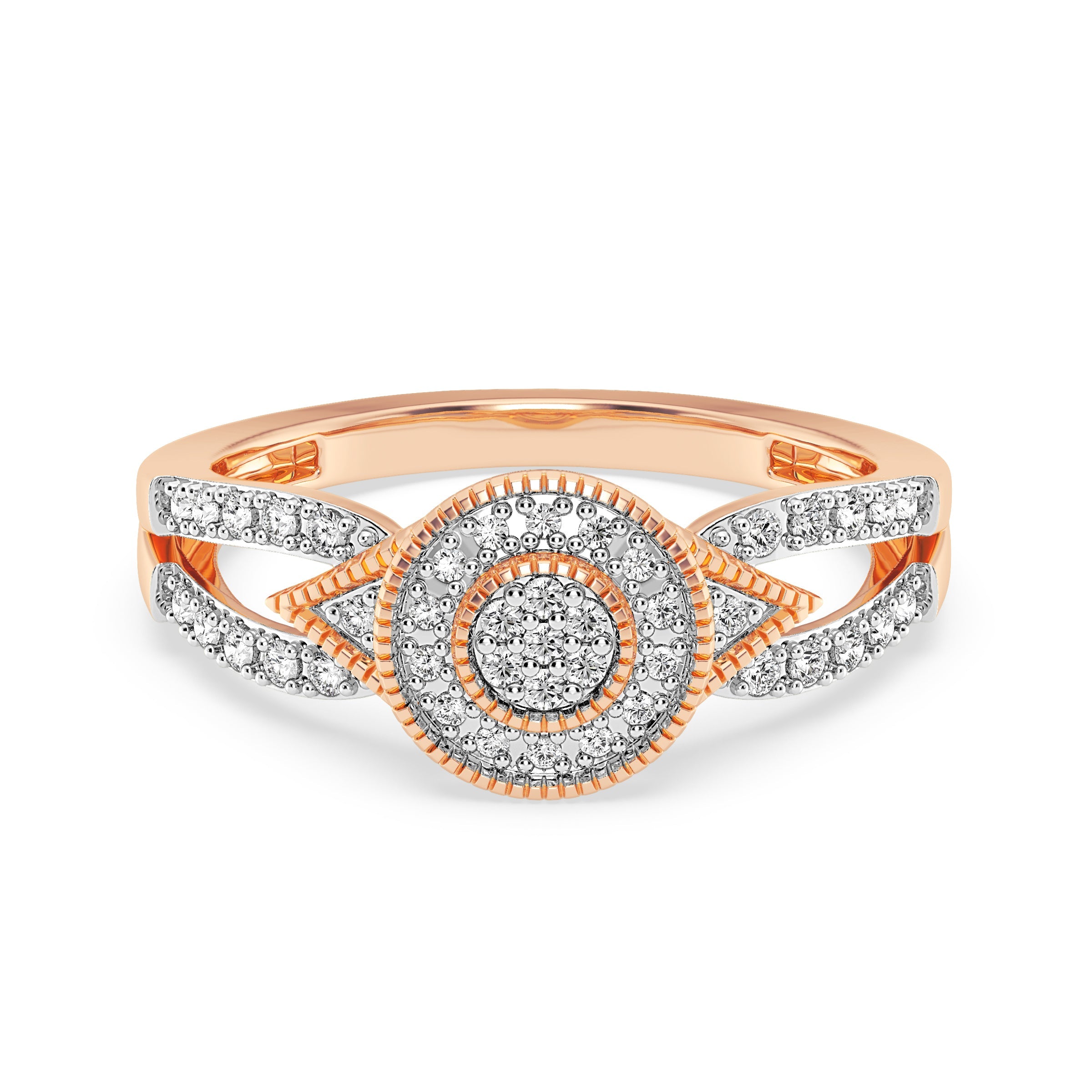 9ct Rose Gold Ladies Diamond Cluster Engagement Ring - 633JWR - RG The_Diamond_box_South_Africa
