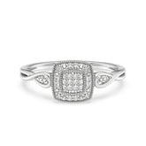 9ct White Gold Ladies Diamond Cluster Engagement Ring The_Diamond_box_South_Africa