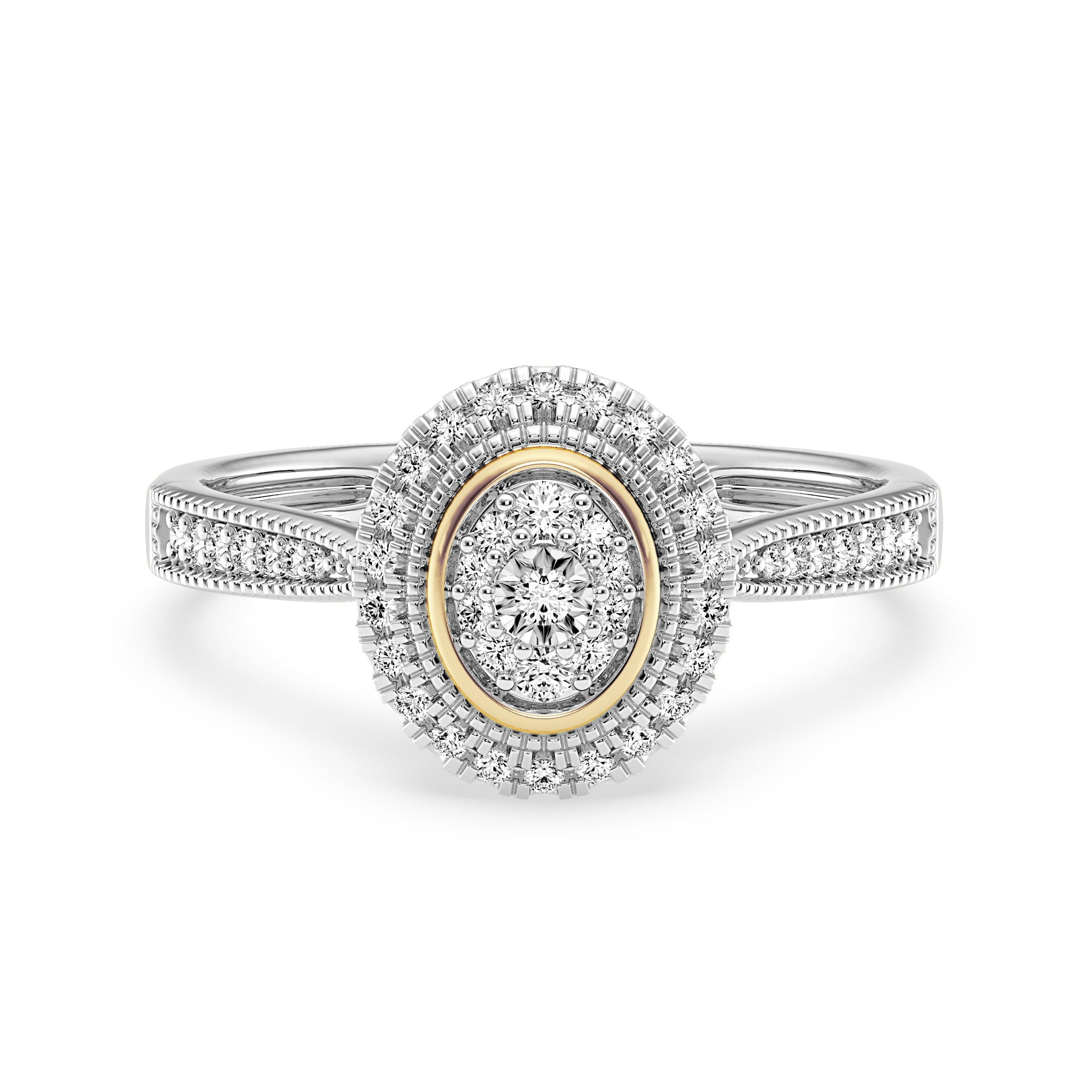 9ct White Gold Ladies Diamond Cluster Engagement Ring - 616JWR - WG The_Diamond_box_South_Africa