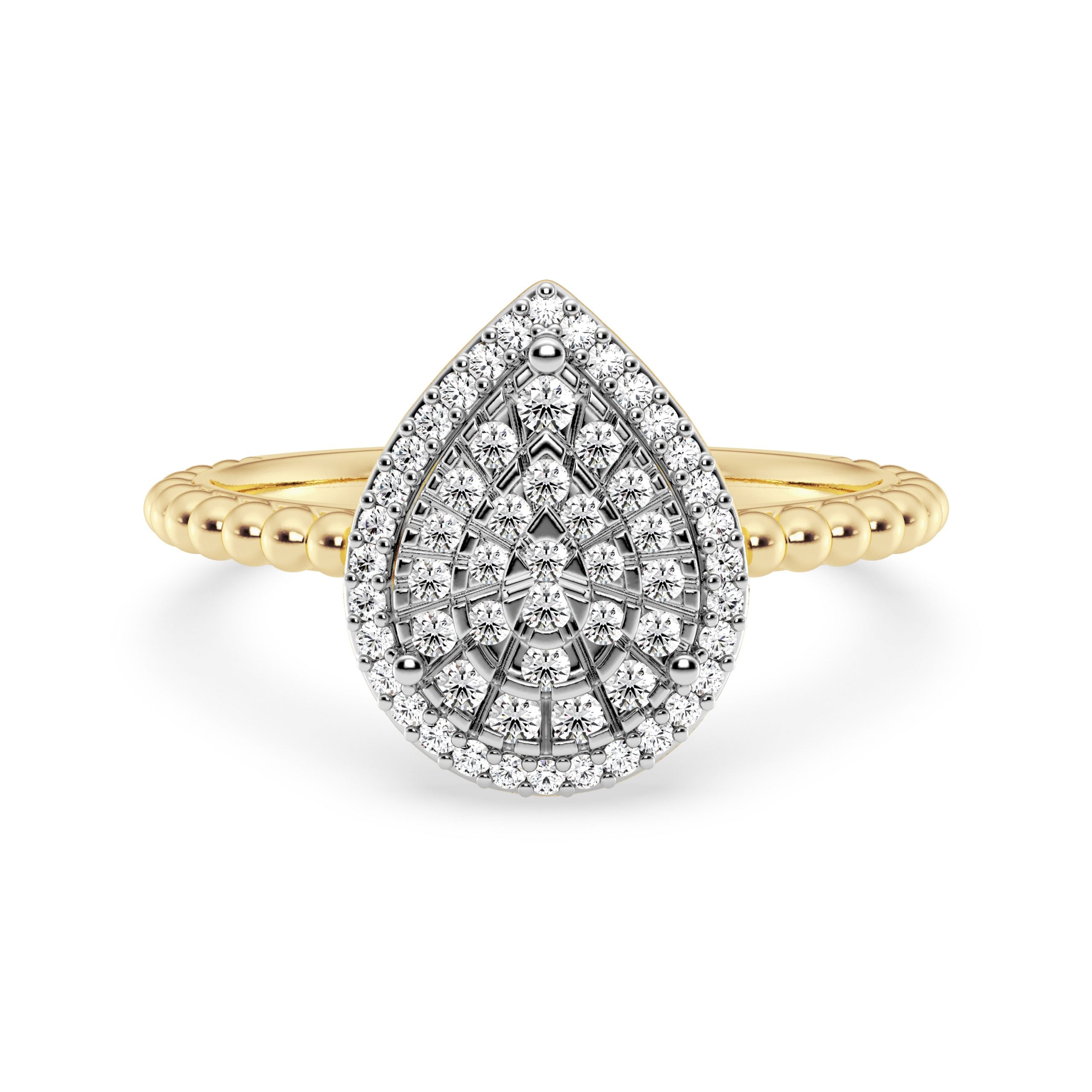 9ct Yellow Gold Ladies Diamond Cluster Engagement Ring The_Diamond_box_South_Africa