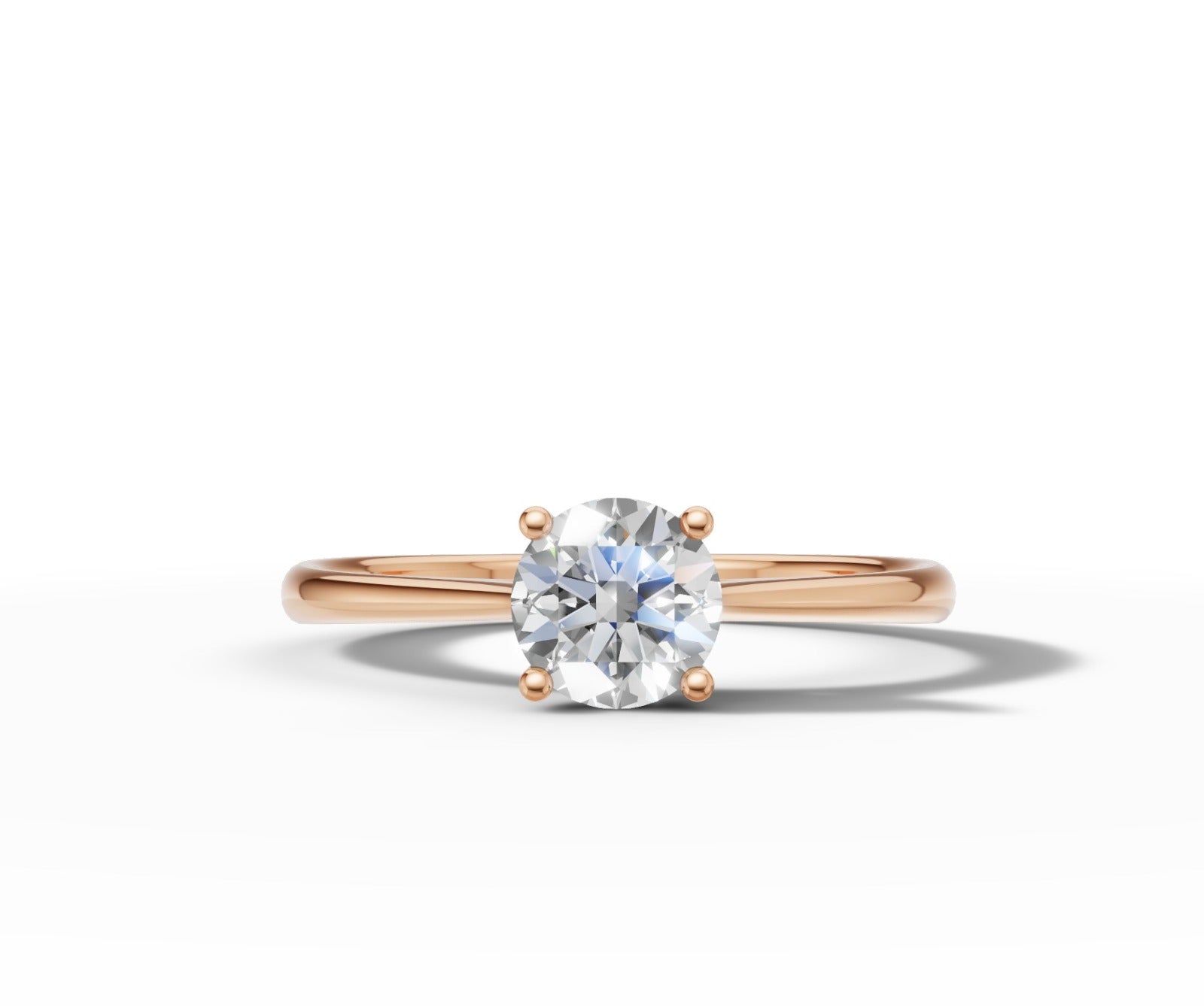 9ct Gold 1ct Round Cut Lab-Grown Diamond Engagement Ring