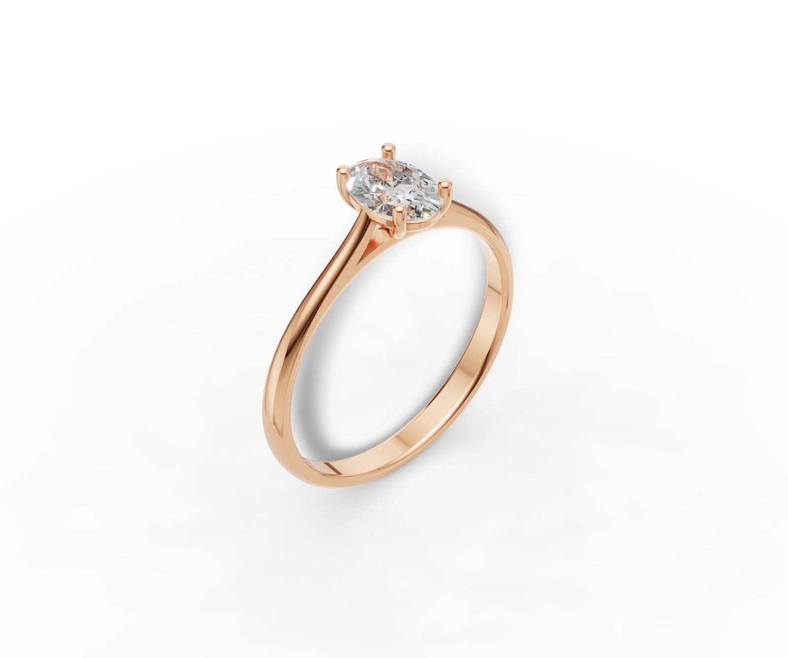9ct Oval Cut 1ct Lab Grown Diamond Engagement Ring