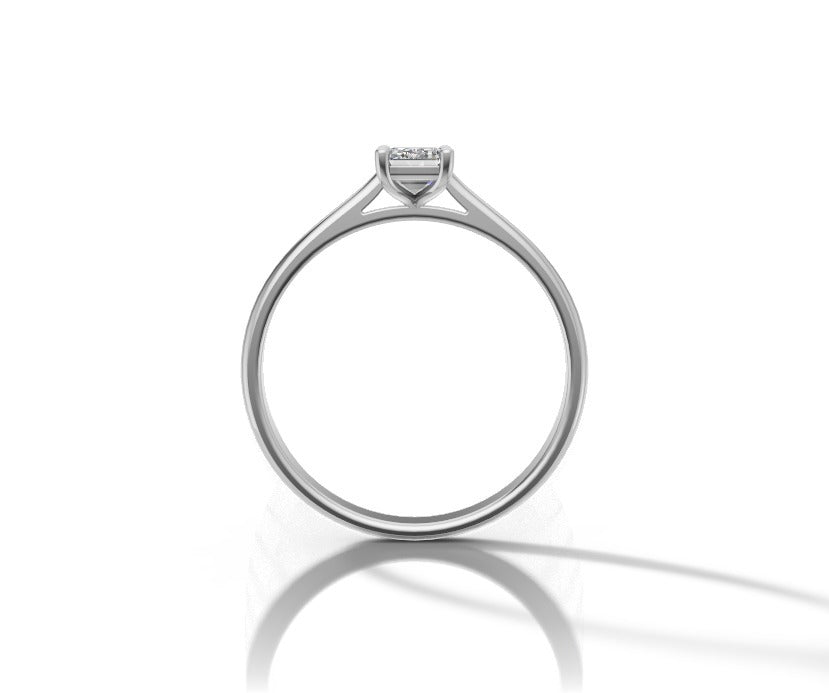 9ct Emerald Cut 1ct Lab Grown Diamond Engagement Ring