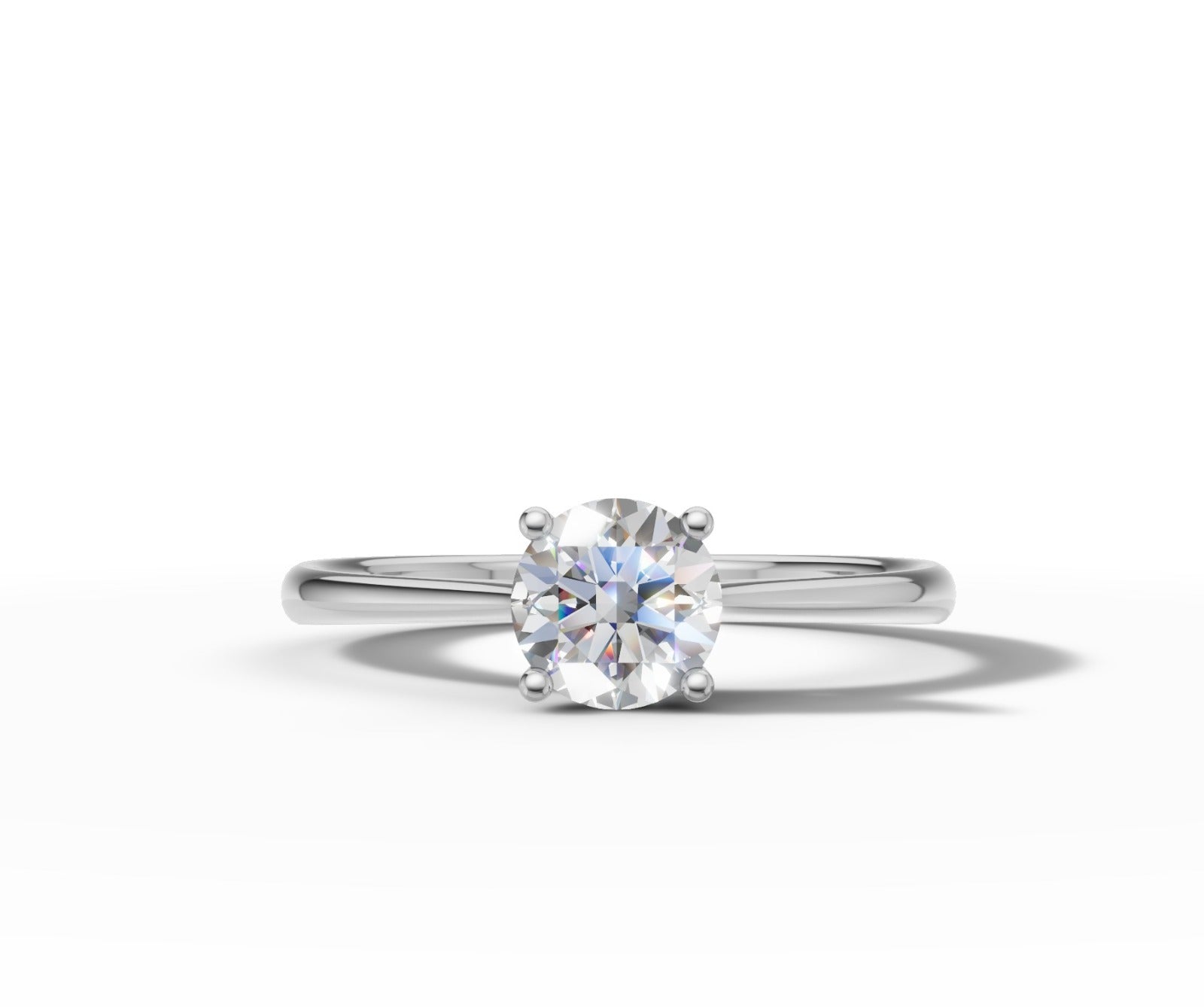 9ct Gold 1ct Round Cut Lab-Grown Diamond Engagement Ring