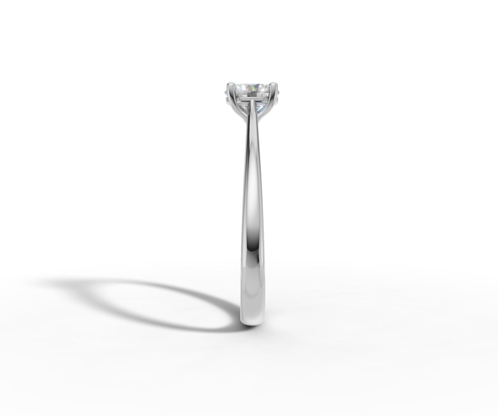 9ct Gold 1ct Round Cut Lab-Grown Diamond Engagement Ring