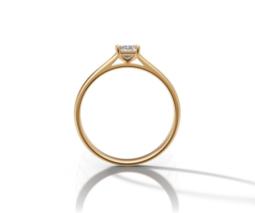 9ct Emerald Cut 1ct Lab Grown Diamond Engagement Ring