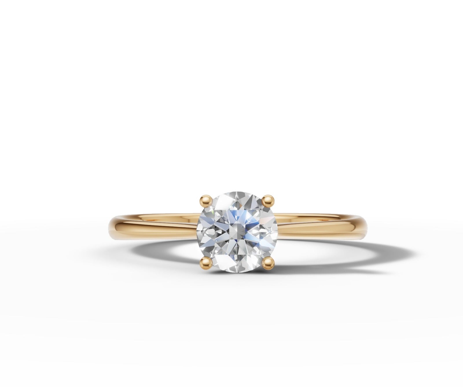 9ct Gold 1ct Round Cut Lab-Grown Diamond Engagement Ring