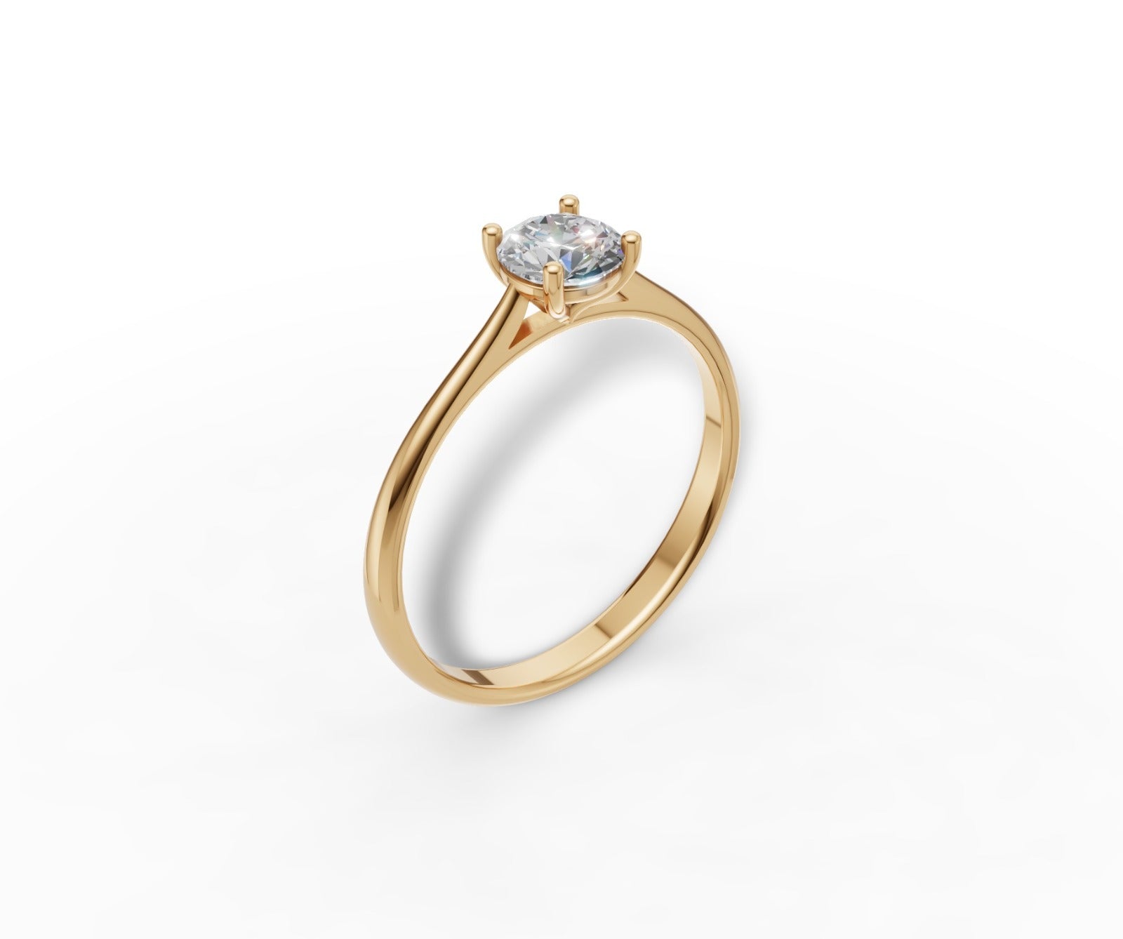 9ct Gold 1ct Round Cut Lab-Grown Diamond Engagement Ring