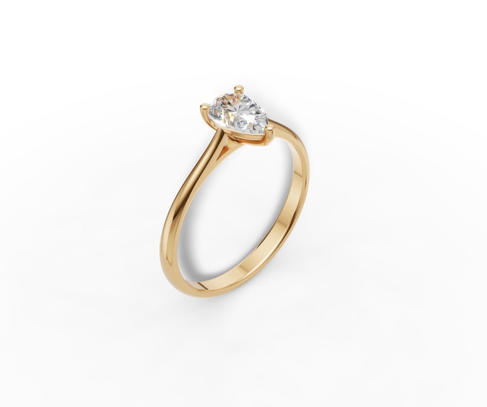 9ct Gold 1ct Pear Cut Lab-Grown Diamond Engagement Ring