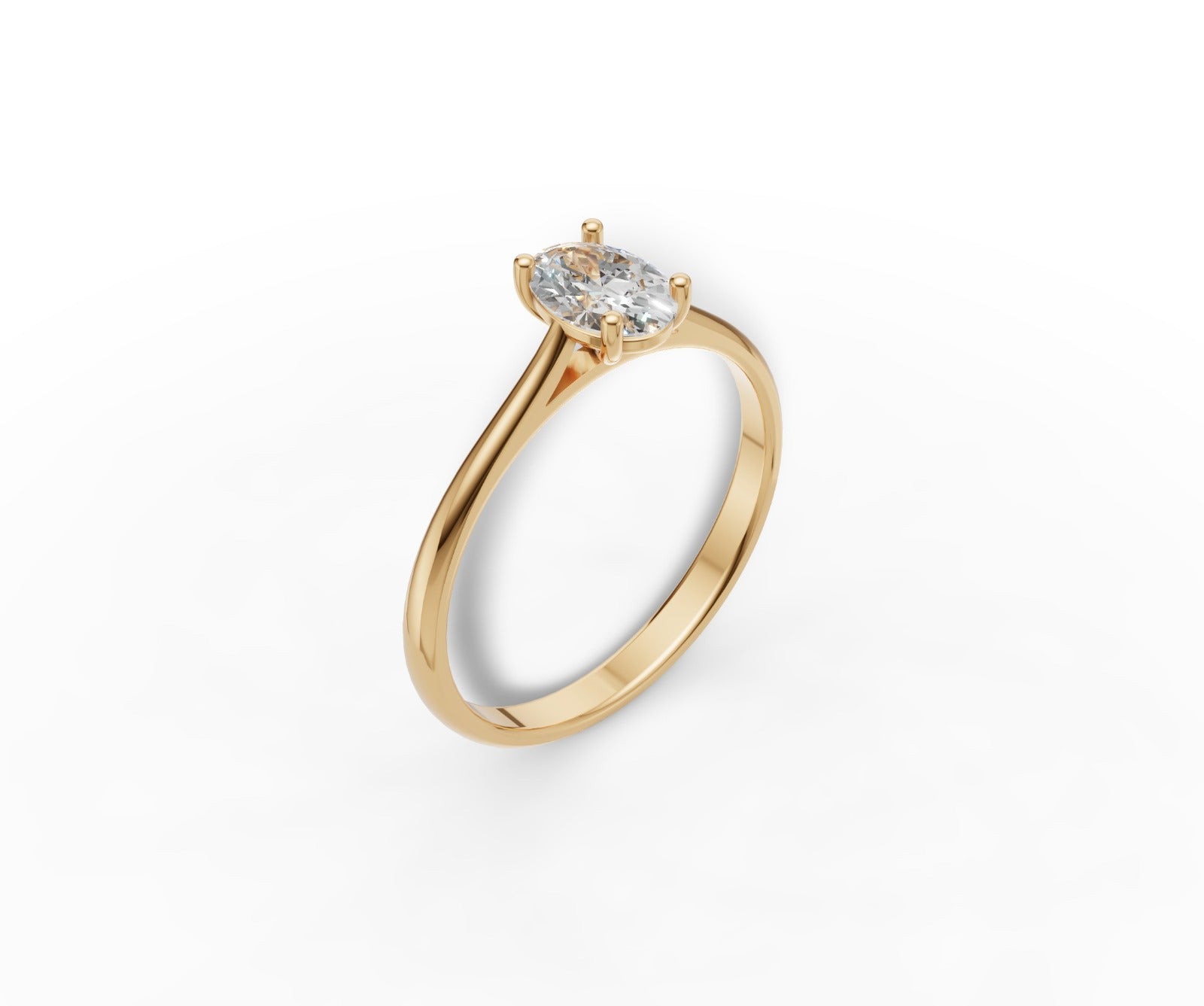 9ct Oval Cut 1ct Lab Grown Diamond Engagement Ring
