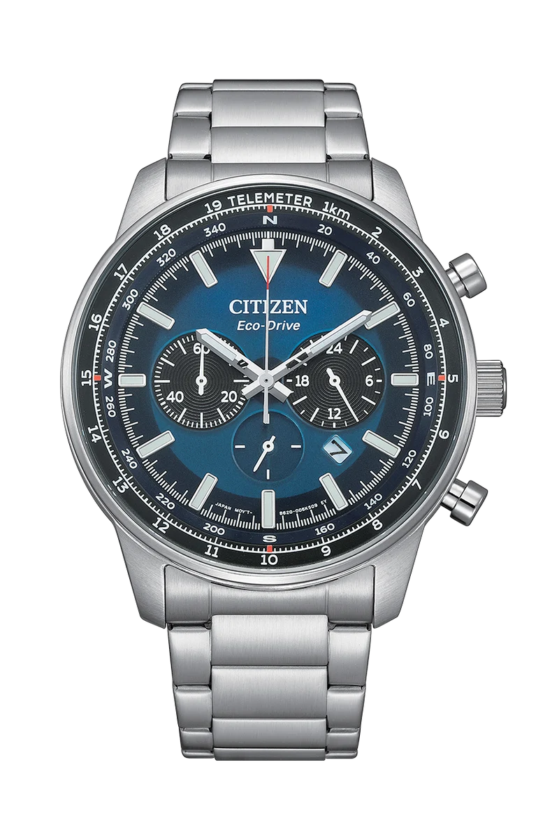 Citizen Eco-Drive Men's Stainless Steel Blue Dial Watch - CA4500-91L