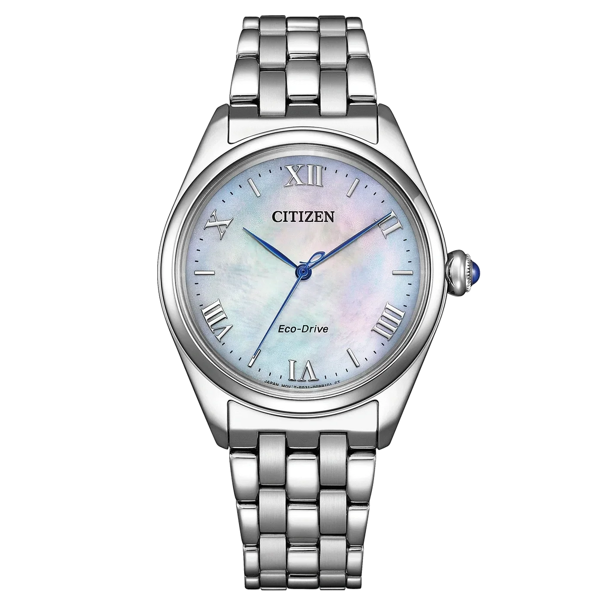 Citizen L Eco-Drive Women's Stainless Steel Mother of Pearl Dial Watch - EM1140-80D