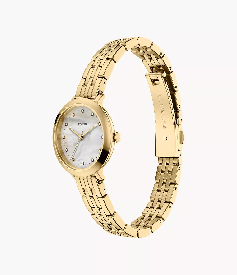Fossil Jacqueline Gold-Tone Stainless Steel Ladies Watch - ES5501