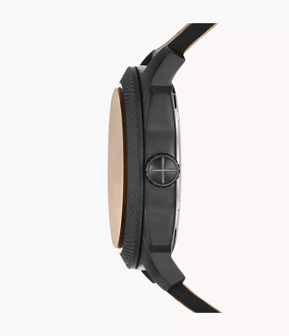 Fossil Men's Machine Dark Brown Leather Watch - FS5972
