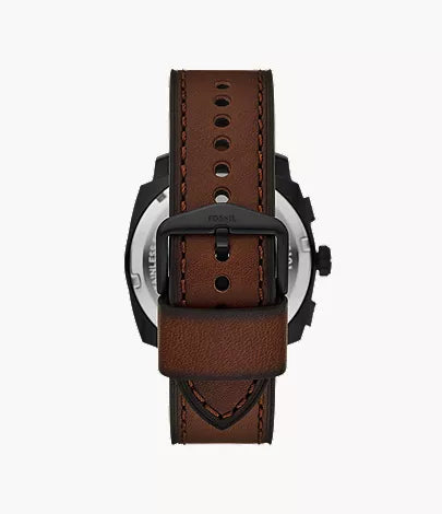 Fossil Machine Brown Dial Men's Chronograph Watch with Brown Leather Strap- FS6101