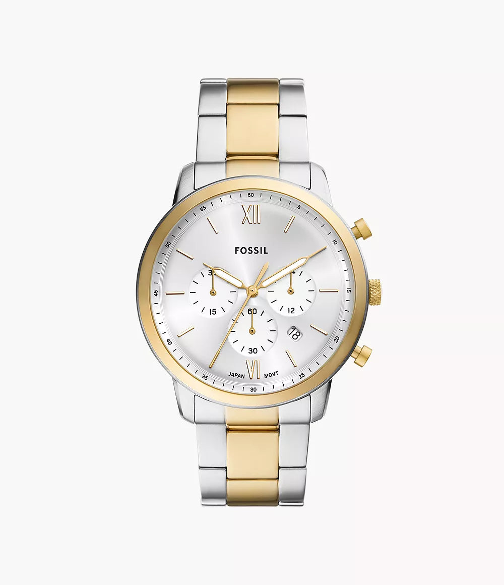 Fossil Men's Neutra Chronograph, Two-Tone Stainless Steel Watch - FS6112