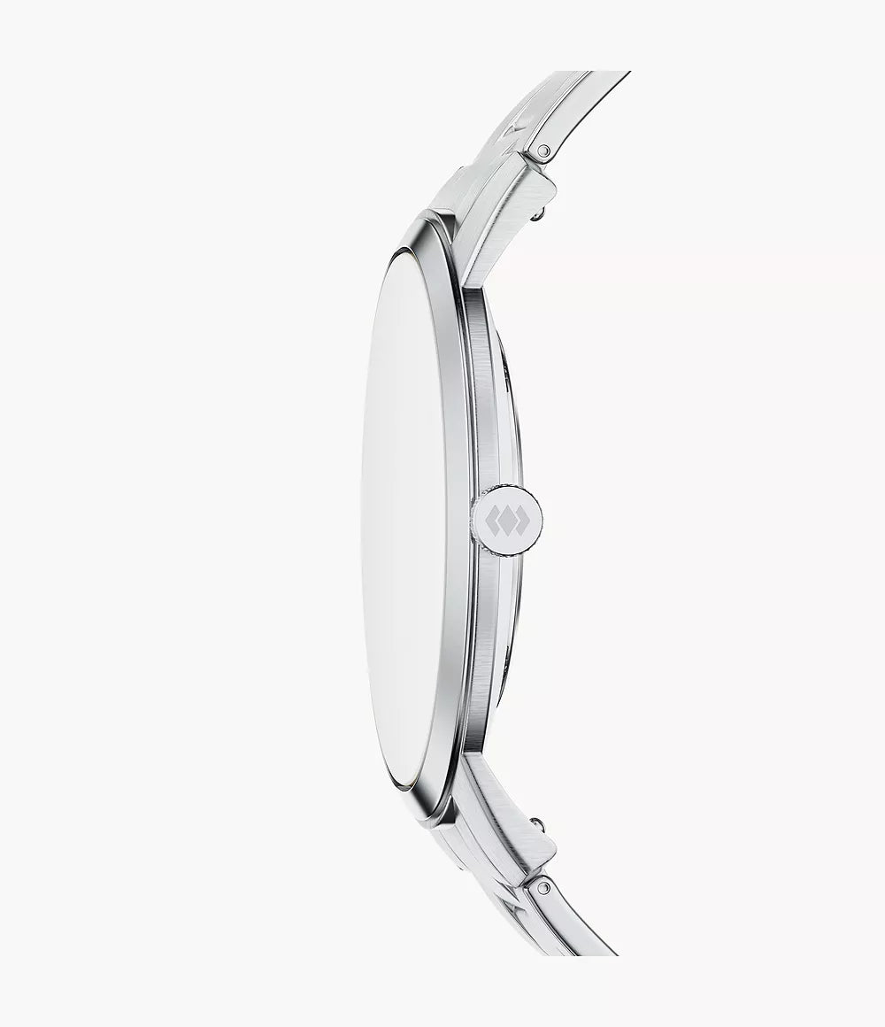 Fossil Minimalist Silver Quartz Stainless Steel Watch - FS6180