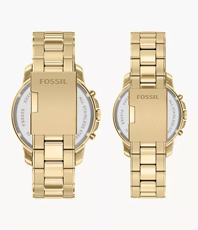 Fossil Grant Gold-Tone Couple's Chronograph Watch Set - FS6200SET