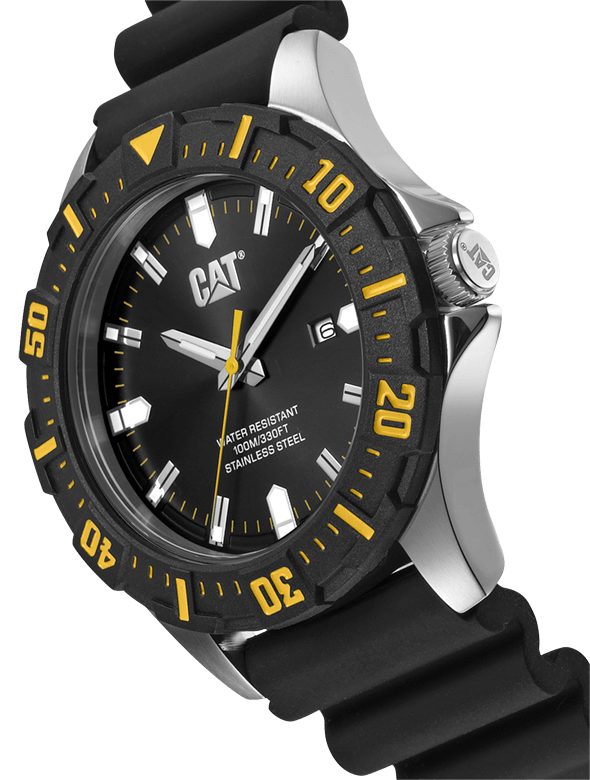 CAT Moto Men's Black Dial Watch with Black Silicone Strap - PZ.141.21.121