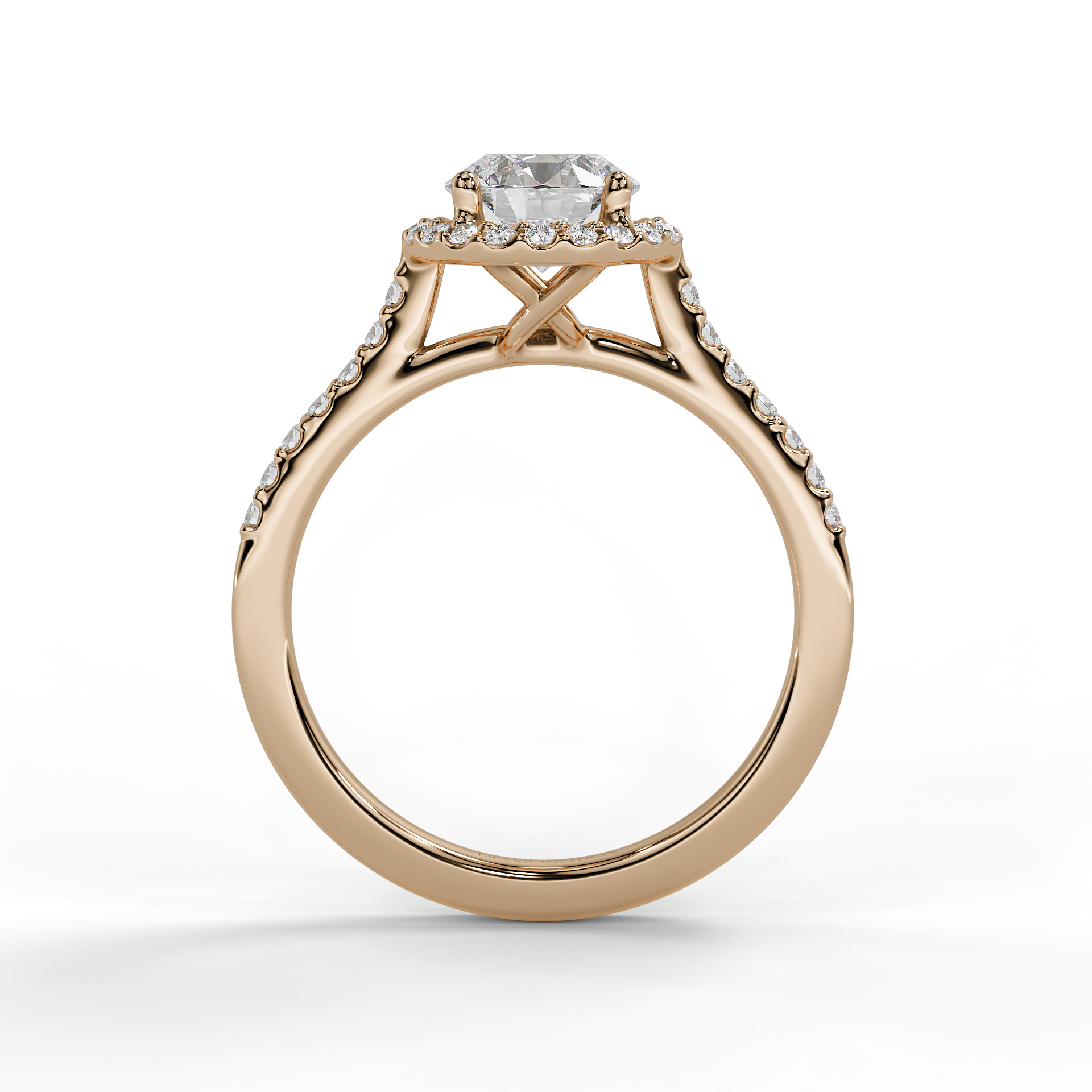 9ct White Gold Lab Grown Engagement Ring - Round Halo 1ct