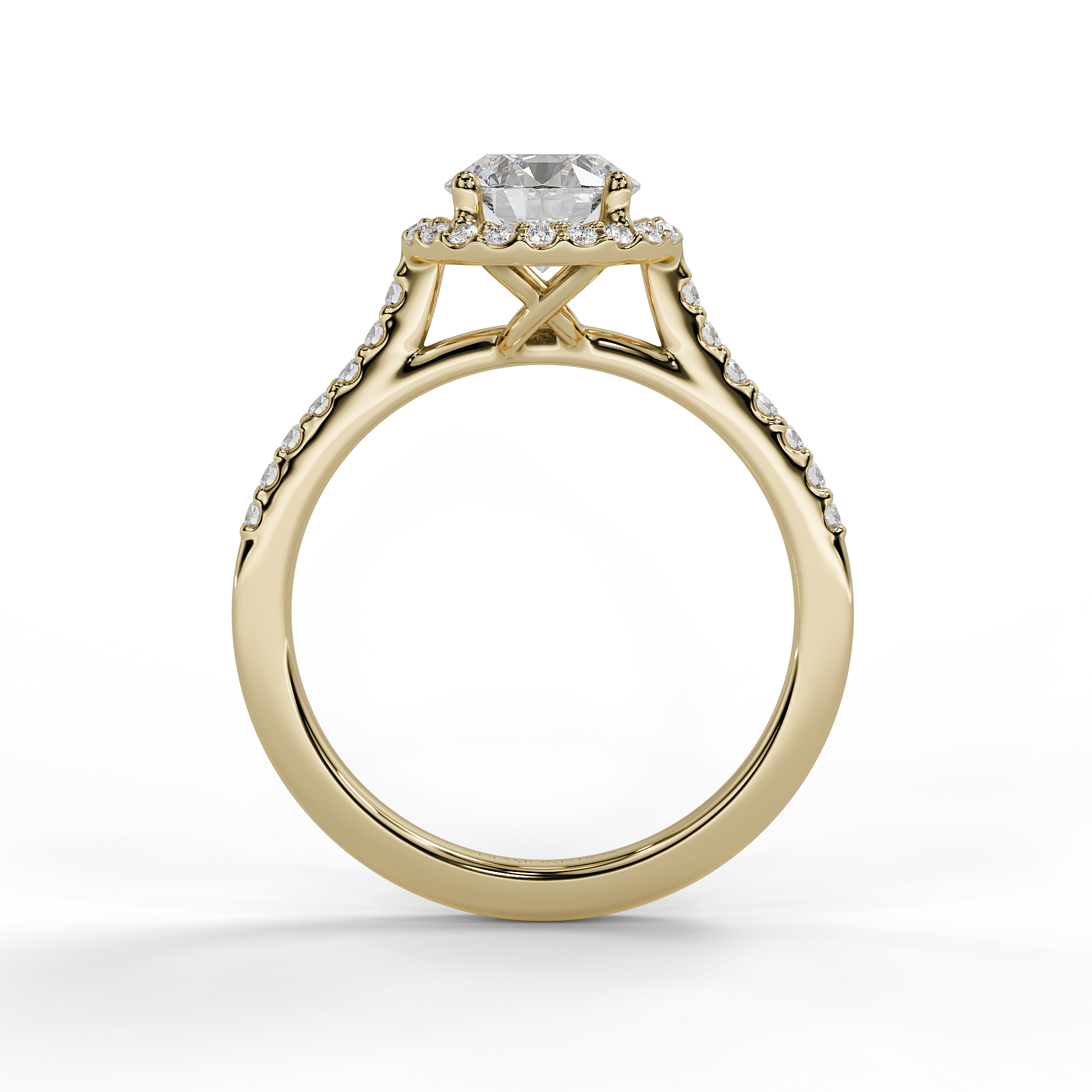 9ct White Gold Lab Grown Engagement Ring - Round Halo 1ct