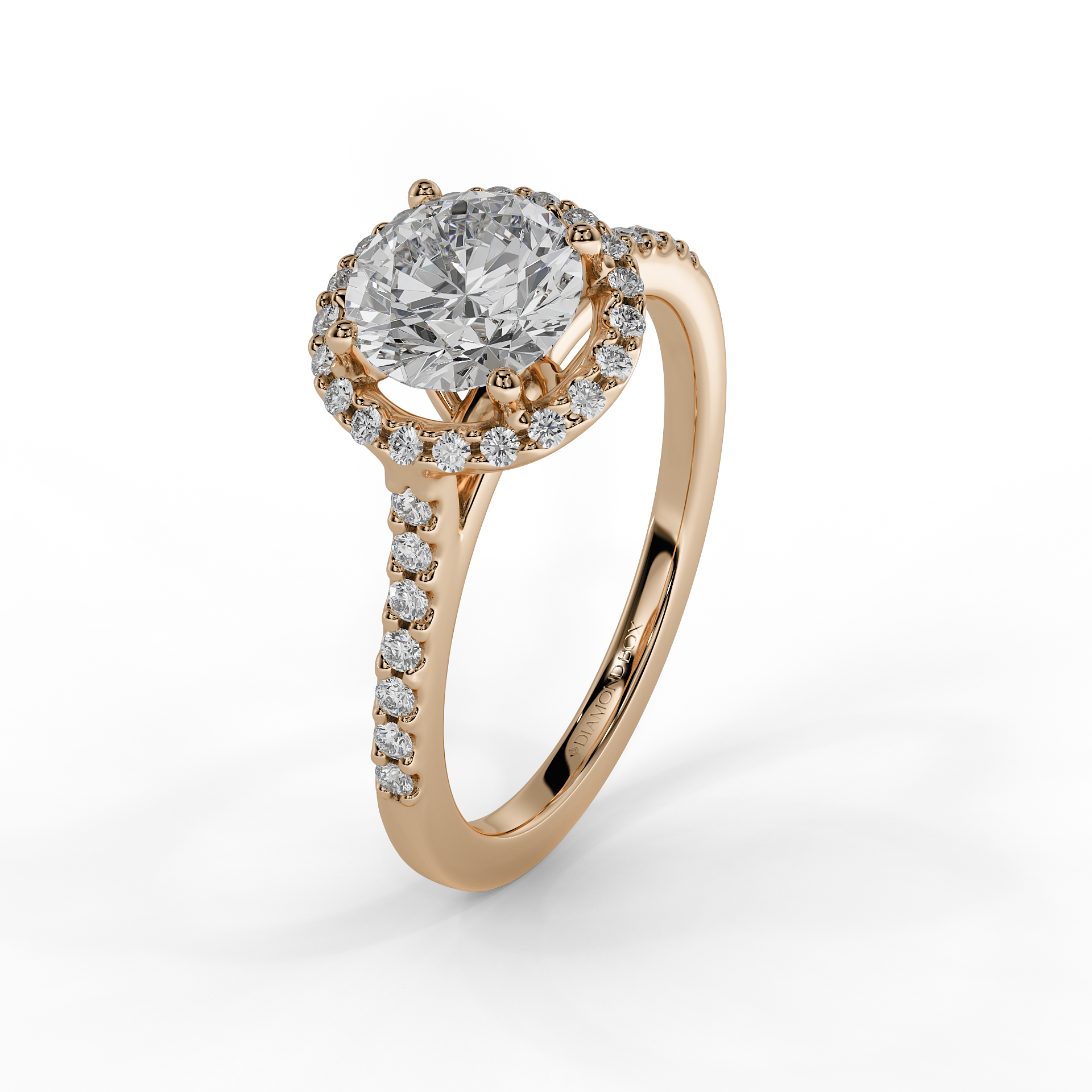 9ct White Gold Lab Grown Engagement Ring - Round Halo 1ct