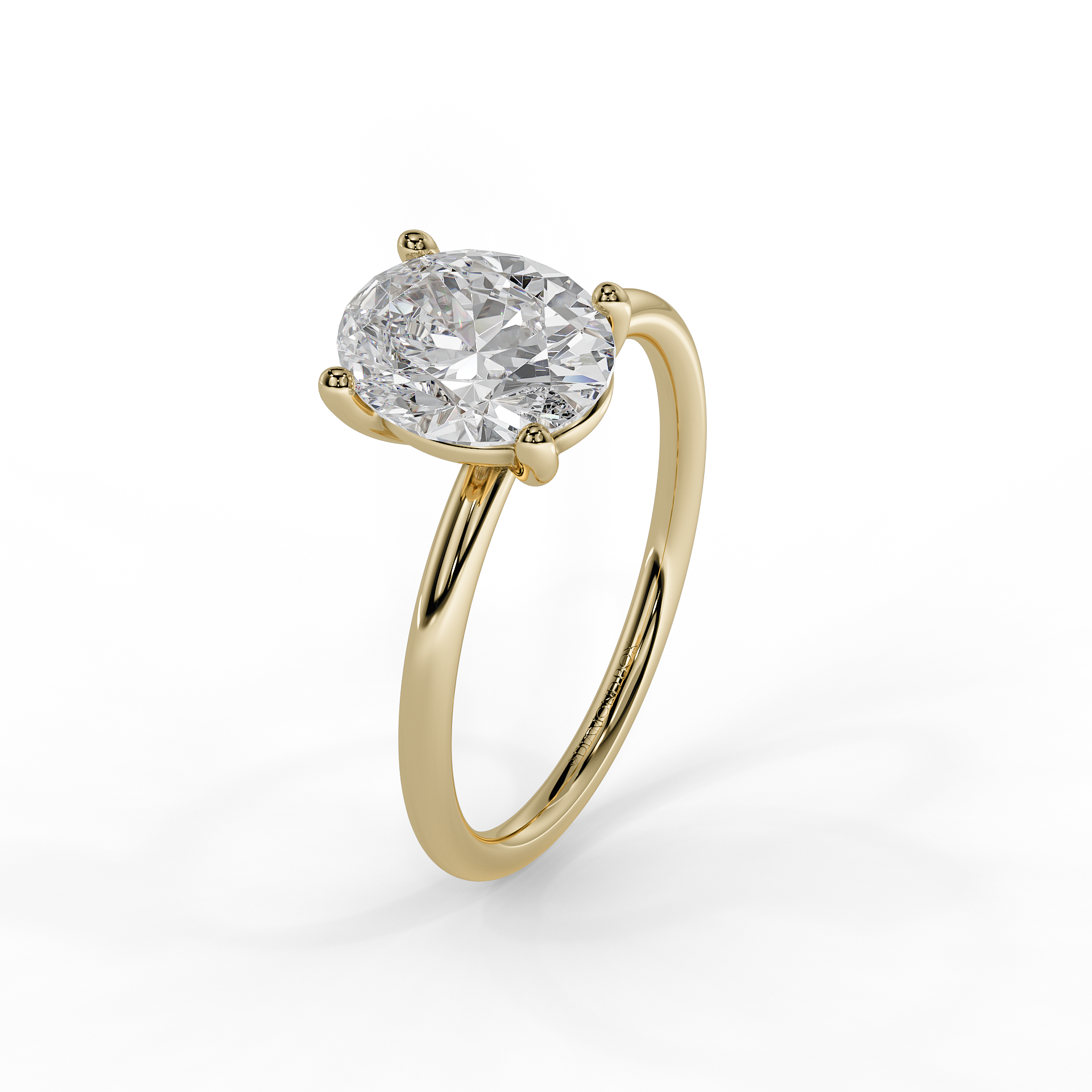 9ct White Gold Classic Solitaire Lab Grown Engagement Ring - 2ct Oval