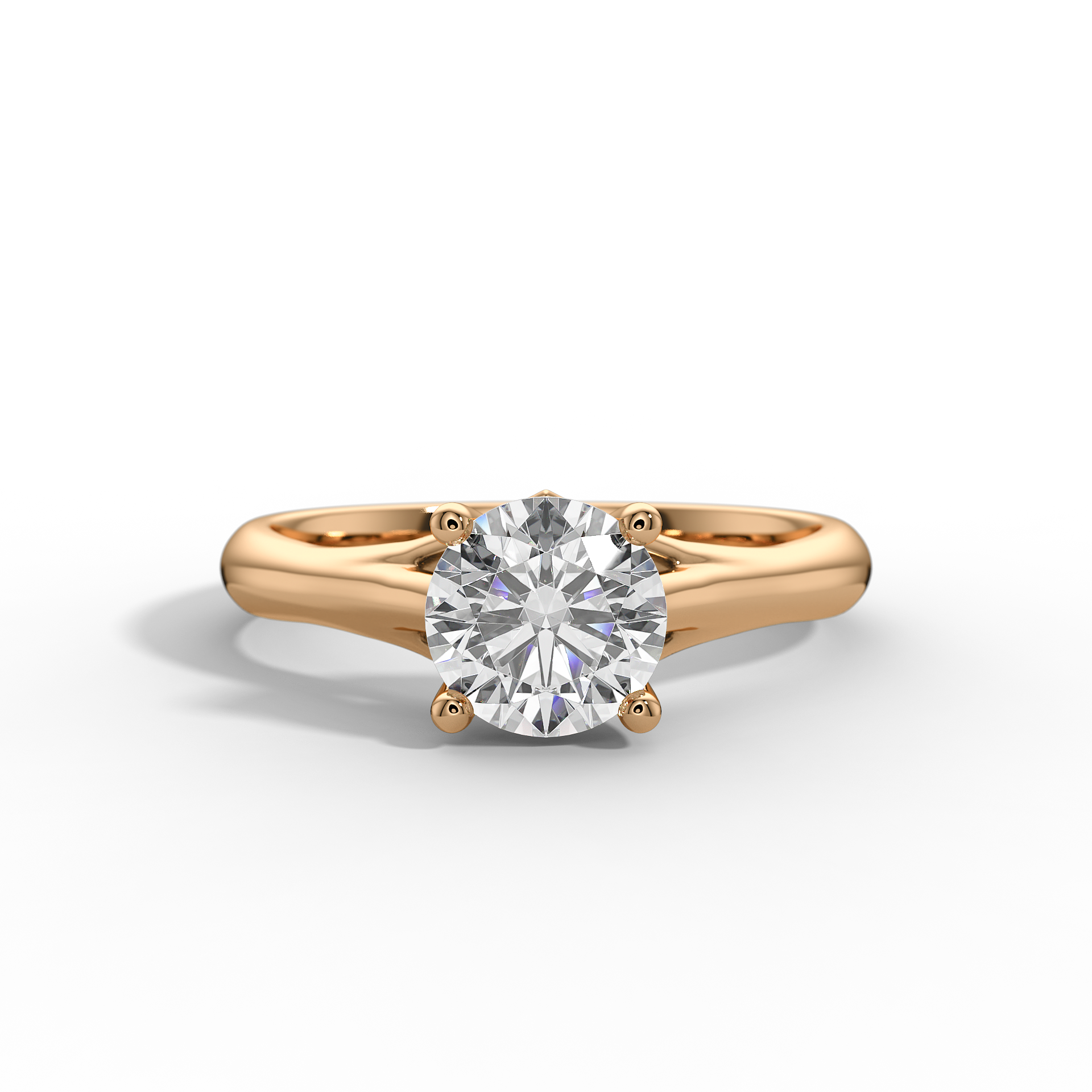 9ct White Gold Round Solitaire Lab Grown Engagement Ring - 1ct