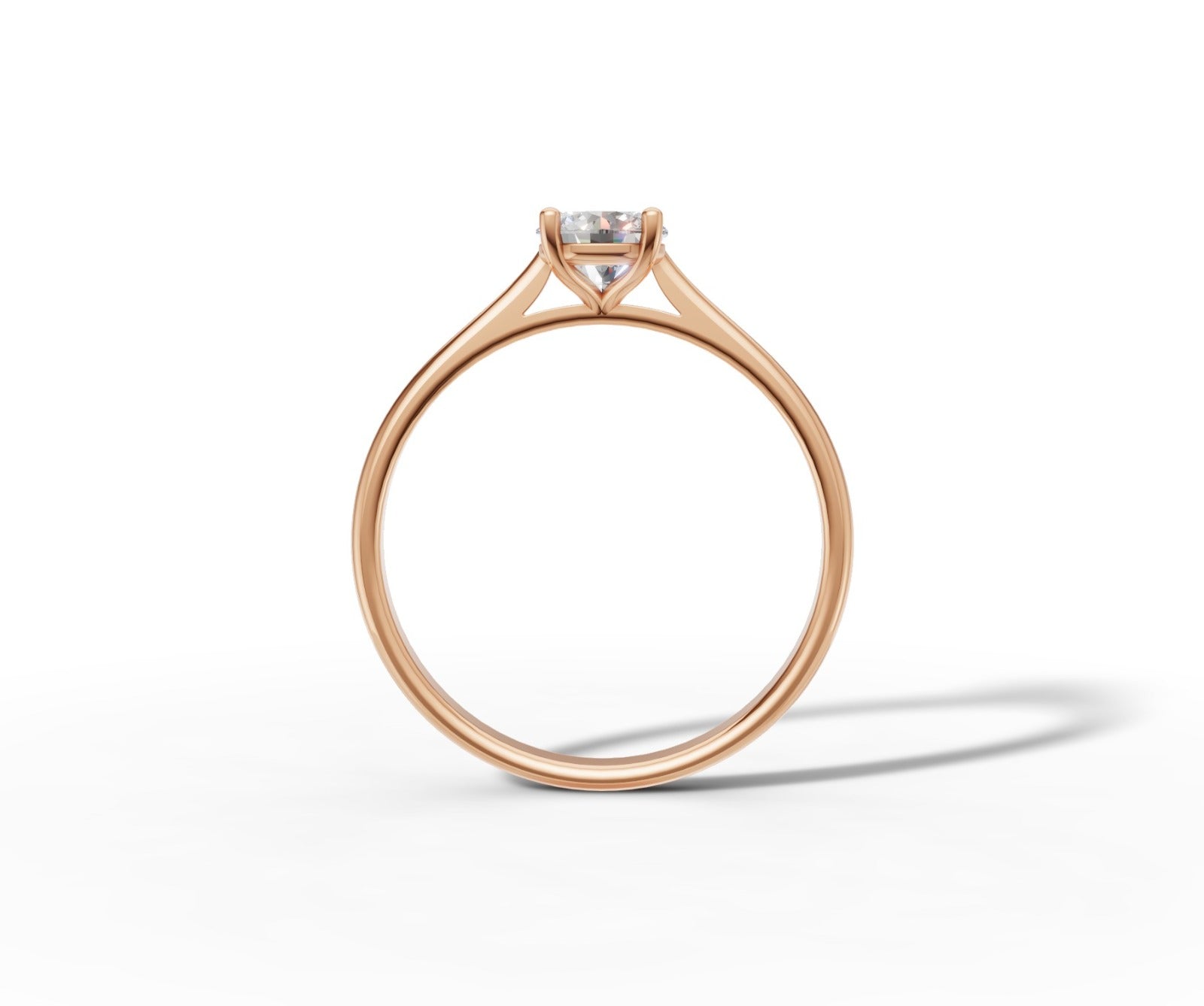 9ct Gold 1ct Round Cut Lab-Grown Diamond Engagement Ring