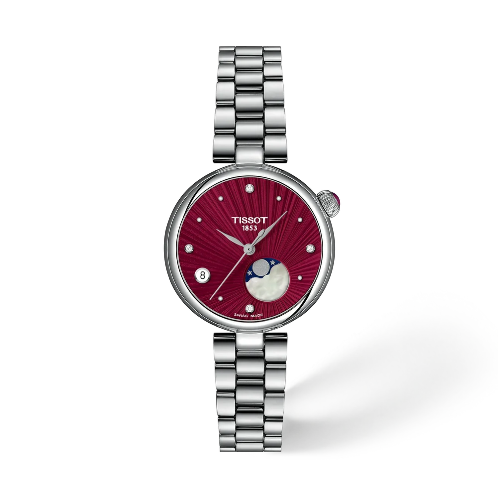 Tissot Desir Red Dial Diamond Women's Moonphase Watch - T152.223.11.426.00