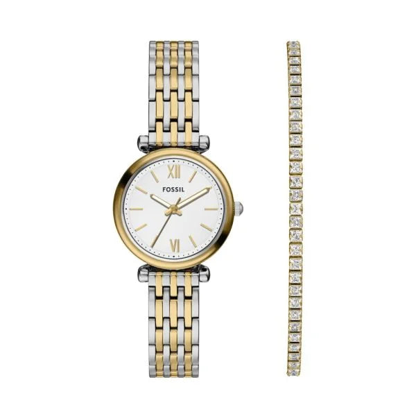 Fossil Women's Carlie Three-Hand Two-Tone Stainless Steel Watch Set - ES5450SET