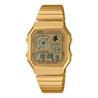 Casio Vintage Retro Illuminator Digital Gold PVD Stainless Steel Watch - A130weg-9ADF