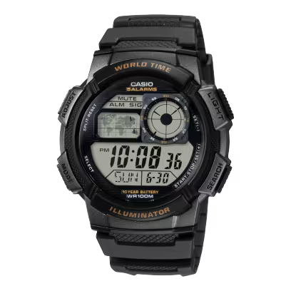 CASIO DIGITAL WORLD TIME WATCH - AE-1000W-1AVDF