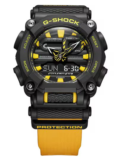 CASIO G- SHOCK BLACK AND YELLOW - GA-900A-1A9