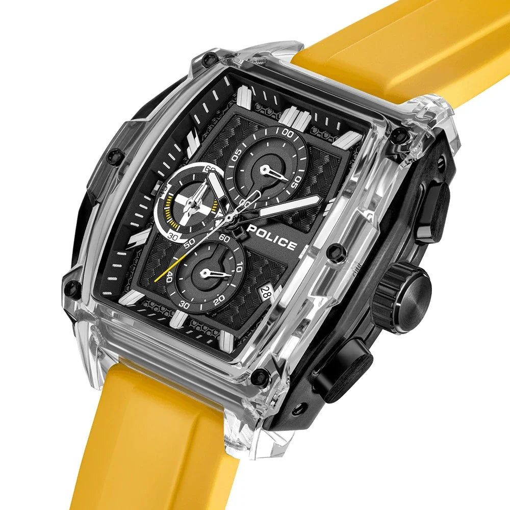 Police Clout Tank Quartz Chronograph Black Dial Watch - PEWGO00778X2