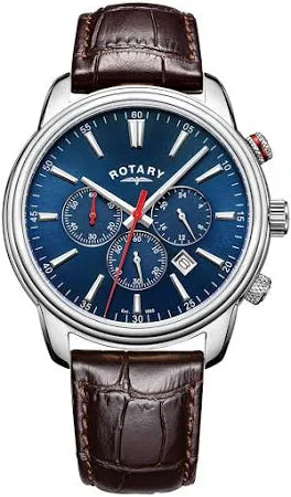 Rotary HENLEY GTS BRN LTH CHRONO S/S BLUE - GS05083/05BRN