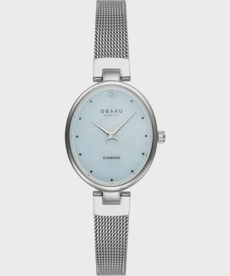 Obaku Quartz Diamond Set Oval Ladies Watch - V312LXCMMC
