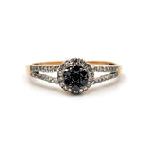 9ct Rose Gold Black and White Diamond Cluster Engagement Ring The_Diamond_box_South_Africa