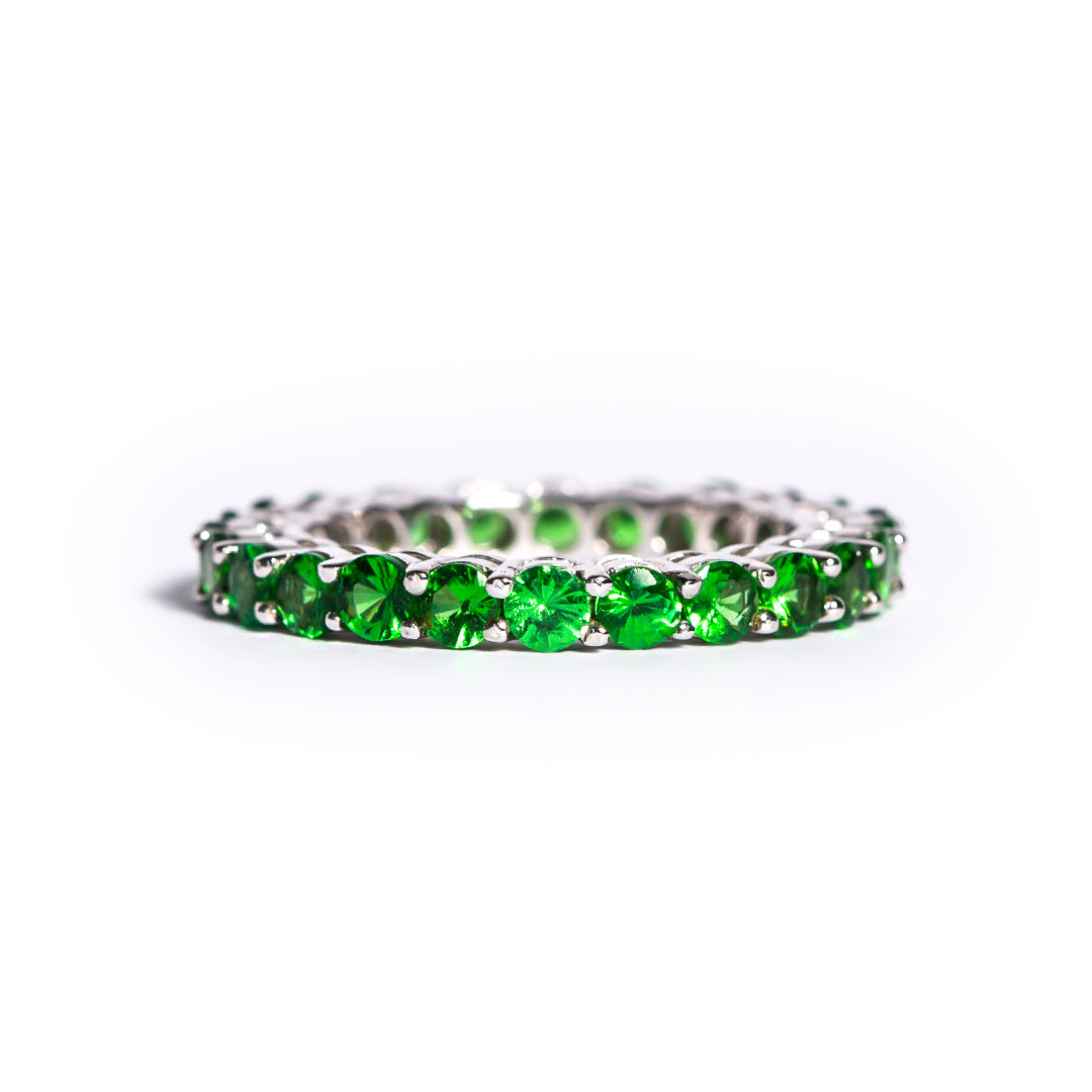 9ct White Gold Ladies Tsavorite Eternity Band The_Diamond_box_South_Africa