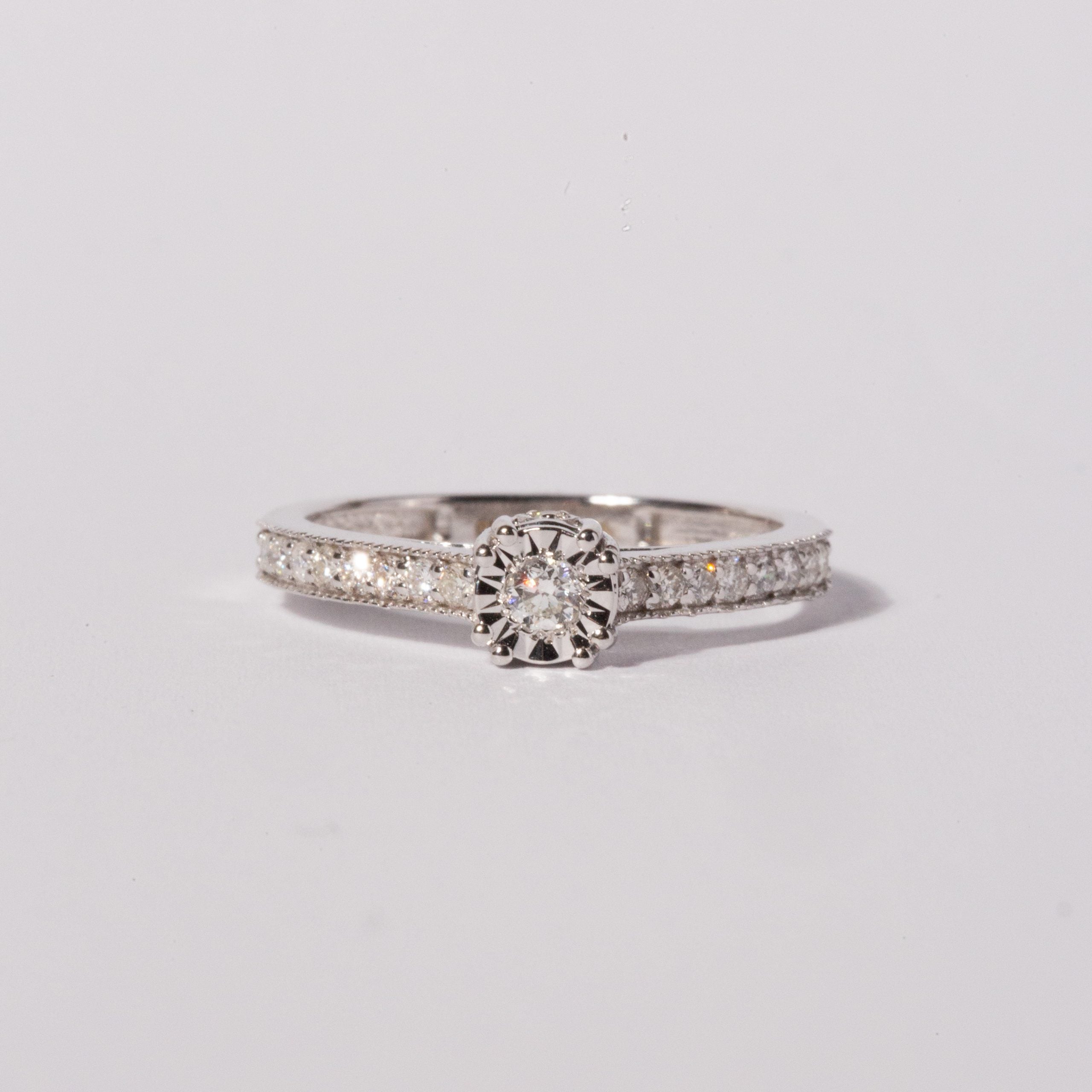 9ct White Gold Ladies Diamond Cluster Engagement Ring - 1102722 The_Diamond_box_South_Africa